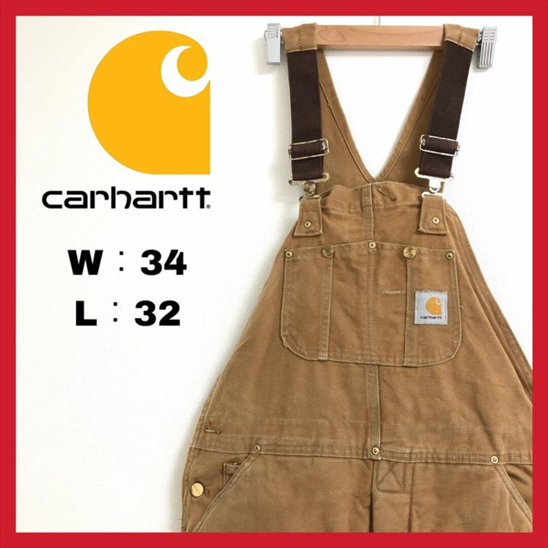 carhartt(カーハート)の90s 古着 カーハート オーバーオール USA製 W34L32  メンズのパンツ(サロペット/オーバーオール)の商品写真