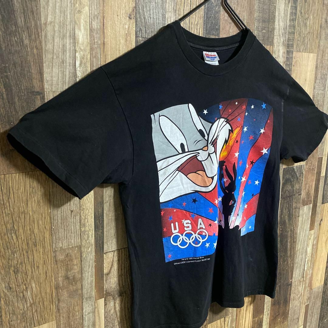 Hanes(ヘインズ)のUSA製 ヴィンテージ ヘインズ バックスバニー キャラT 95 半袖 Tシャツ メンズのトップス(Tシャツ/カットソー(半袖/袖なし))の商品写真