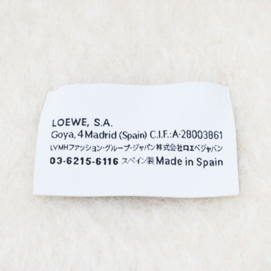 LOEWE(ロエベ)のロエベ LOEWE マフラー レザー アナグラム パッチ フリンジ アイボリー レディースのファッション小物(マフラー/ショール)の商品写真