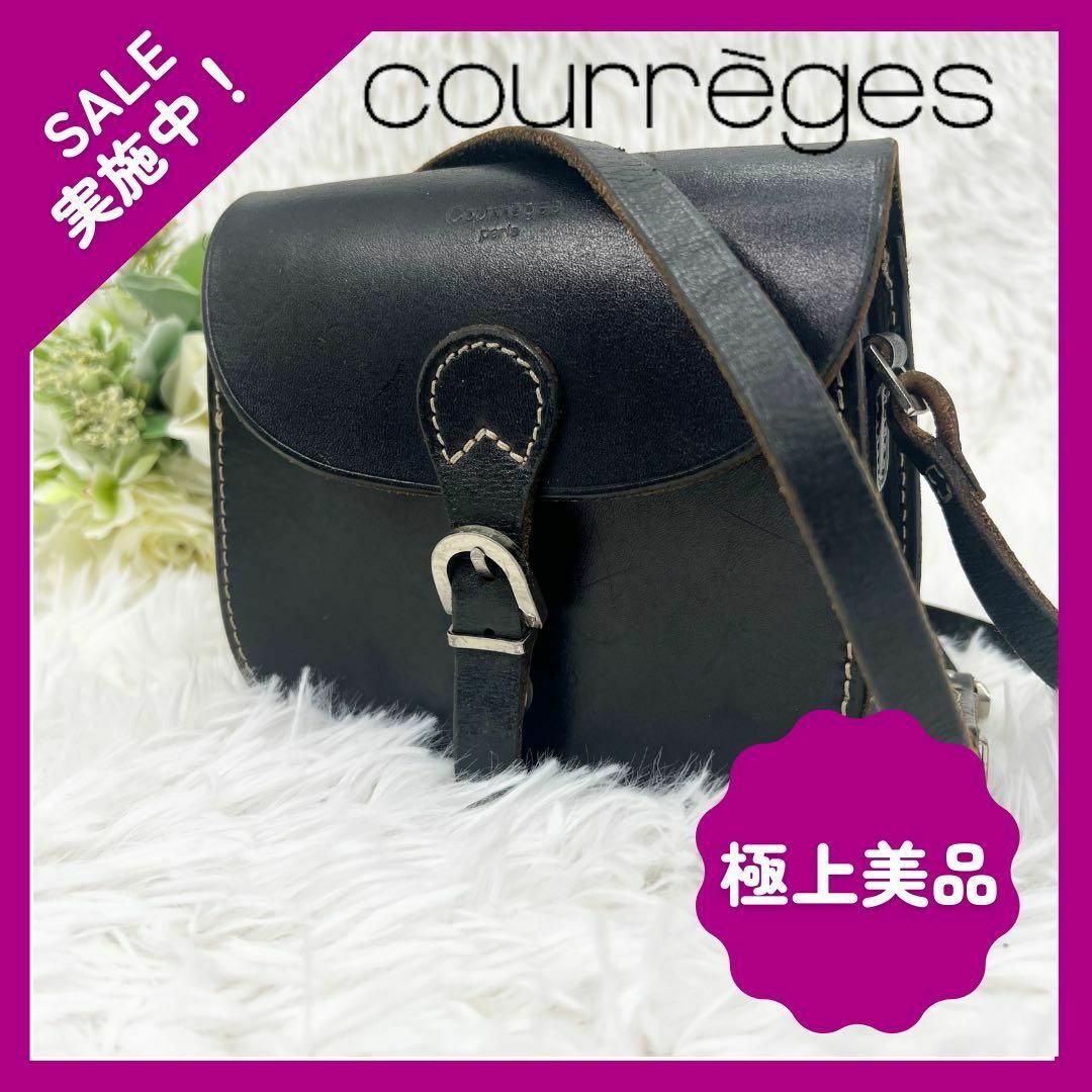 Courreges(クレージュ)の【大人気】クレージュ ショルダーバッグ レディース 本革 レザー ブラック 黒 レディースのバッグ(ショルダーバッグ)の商品写真