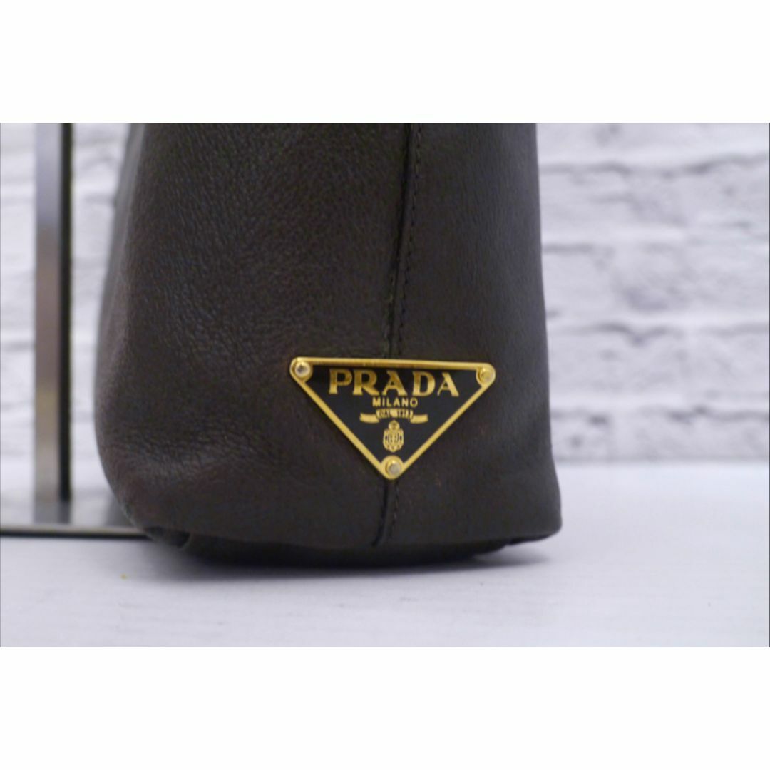 PRADA(プラダ)の◆PRADA プラダ ショッピングトート ビジネス可 レザー トート バッグ 茶 レディースのバッグ(トートバッグ)の商品写真