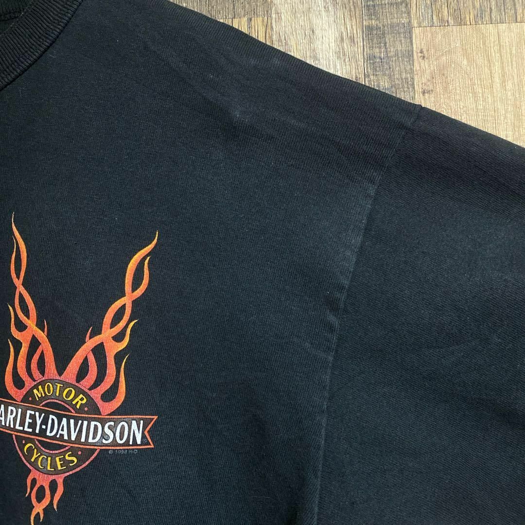 Harley Davidson(ハーレーダビッドソン)のUSA製ヴィンテージ ハーレーダビッドソン ヘンリーネック 90s半袖 Tシャツ メンズのトップス(Tシャツ/カットソー(半袖/袖なし))の商品写真