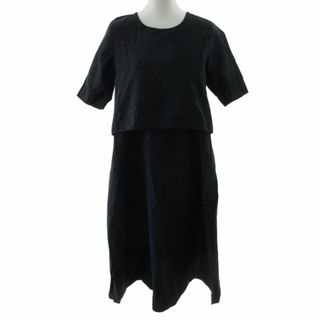 ザラ(ZARA)のザラ ZARA ロングワンピース ショートスリーブ 半袖 黒 ブラック 約S相当(ロングワンピース/マキシワンピース)