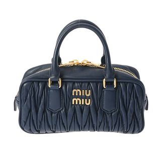 ミュウミュウ(miumiu)のミュウミュウ  マテラッセ 2WAY  ハンドバッグ 紺(ハンドバッグ)