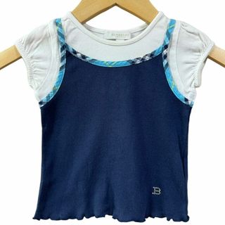 バーバリー(BURBERRY)のBURBERRY パフスリーブ ドッキング Tシャツ 重ね着風 子供服 100A(Tシャツ/カットソー)