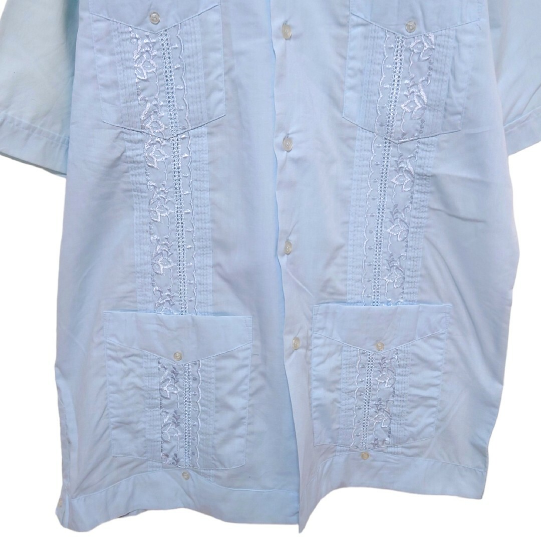 VINTAGE(ヴィンテージ)の【Premier】開襟 オープンカラー 刺繍入りキューバシャツ S-489 メンズのトップス(シャツ)の商品写真