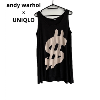 ユニクロ(UNIQLO)のandy warhol×UNIQLO ノースリーブトップス 黒(Tシャツ(半袖/袖なし))