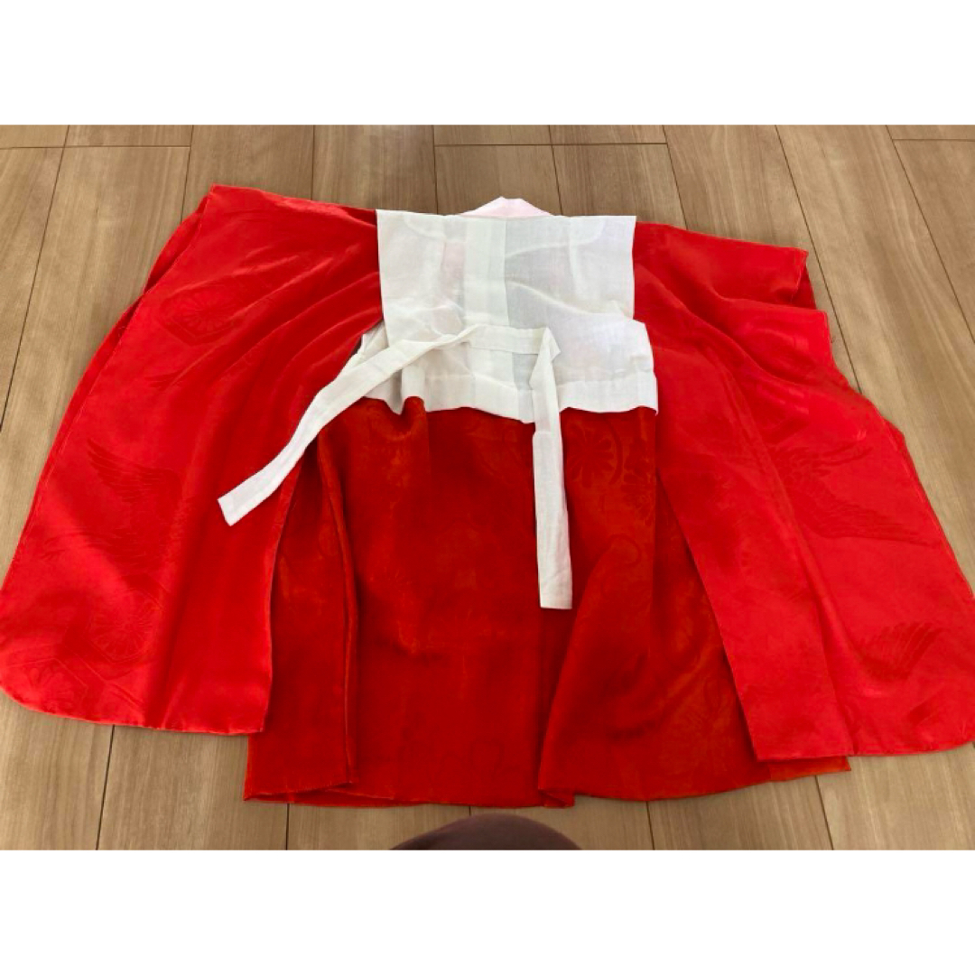 長襦袢　着物　七五三　赤　女の子 キッズ/ベビー/マタニティのキッズ服女の子用(90cm~)(和服/着物)の商品写真