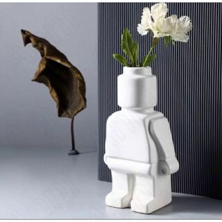 フラワーベース　花瓶　ホワイト　インテリア　雑貨　LEGO レゴ