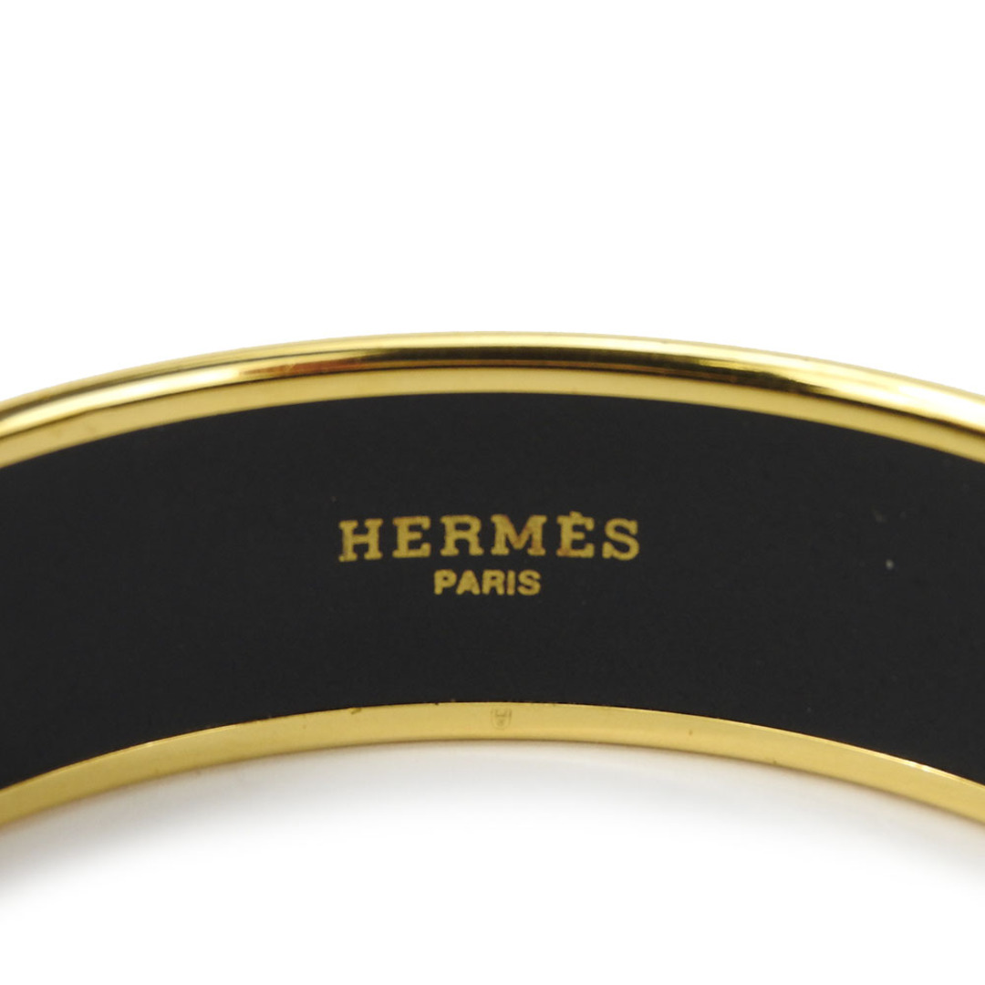 Hermes(エルメス)の【中古】 エルメス バングル エマイユ メタル グリーン ゴールド ゴールド金具 レディース 女性 HERMES レディースのアクセサリー(ブレスレット/バングル)の商品写真