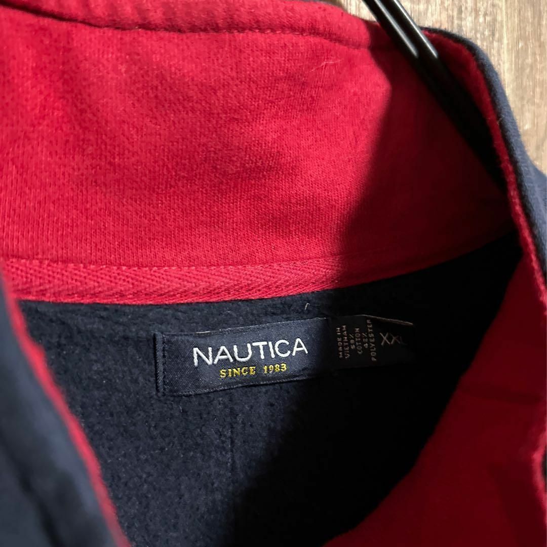 NAUTICA(ノーティカ)のノーティカ ロゴ ハーフジップ トレーナー スウェット XXL USA古着 メンズのトップス(スウェット)の商品写真