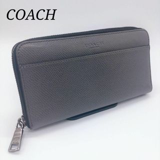 コーチ(COACH)のコーチ 長財布  レザー ラウンドジップ ファスナー グレー 灰色 F74977(長財布)