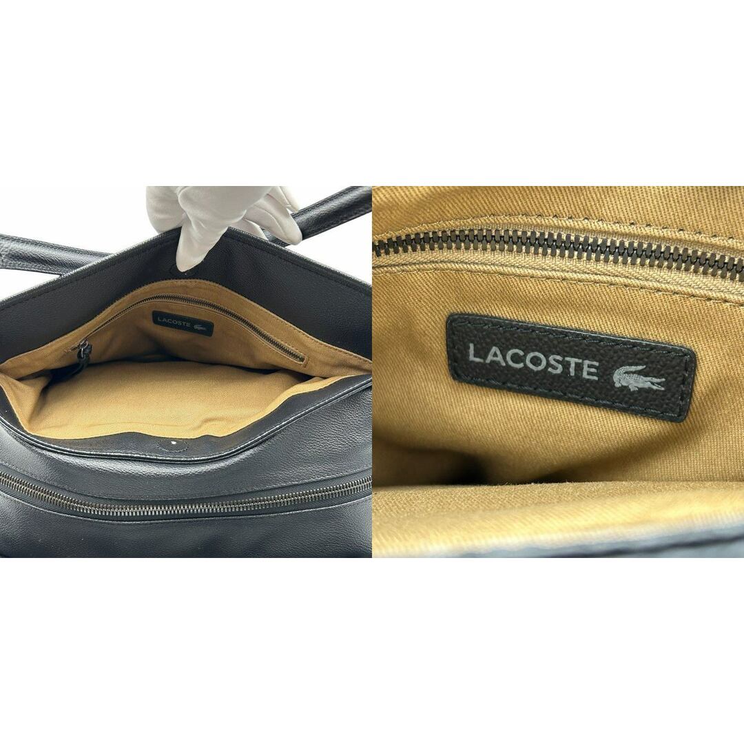 LACOSTE(ラコステ)のLACOSTE ラコステ トートバッグ 総柄 PVC ワニ柄 レディース 肩掛け 中古 W４ レディースのバッグ(トートバッグ)の商品写真