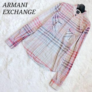 アルマーニエクスチェンジ(ARMANI EXCHANGE)のアルマーニエクスチェンジ★長袖チェックシャツ★レッド ホワイト マルチカラー(シャツ)