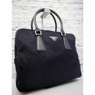 プラダ(PRADA)の◆PRADA プラダ A4対応 レザーxナイロン バッグ ブリーフケース 黒茶◆(ビジネスバッグ)