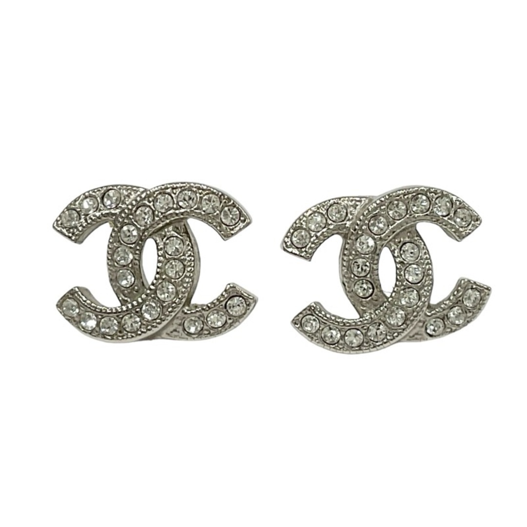 CHANEL(シャネル)のシャネル CHANEL ピアス イヤリング シルバー ココマーク ラインストーン レディースのアクセサリー(ピアス)の商品写真