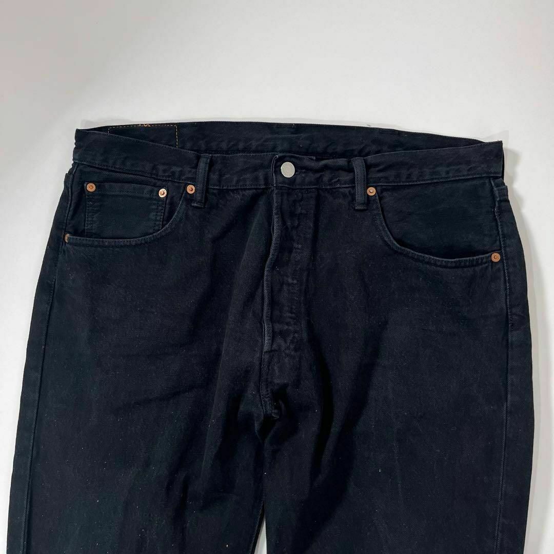 Levi's(リーバイス)のリーバイス 501 ブラックデニム 黒 後染め w38 L34 革パッチ メンズのパンツ(デニム/ジーンズ)の商品写真