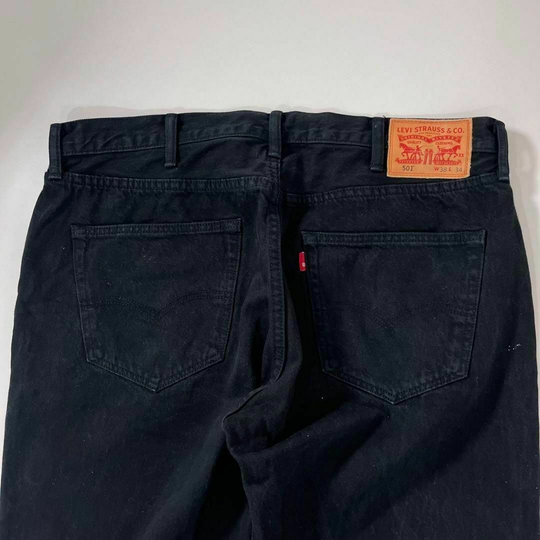 Levi's(リーバイス)のリーバイス 501 ブラックデニム 黒 後染め w38 L34 革パッチ メンズのパンツ(デニム/ジーンズ)の商品写真