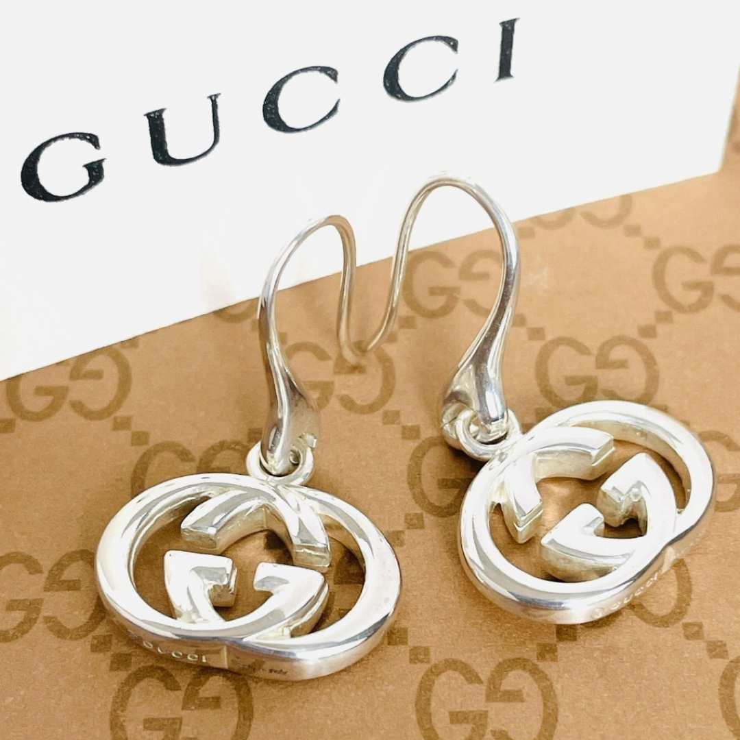 Gucci(グッチ)の極美品☆GUCCI グッチ インターロッキングG フックピアス シルバー 925 レディースのアクセサリー(ピアス)の商品写真