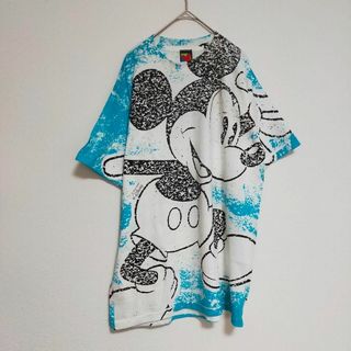 ミッキー Tシャツ メンズ レディース ディズニーアンリミテッド M ブルー