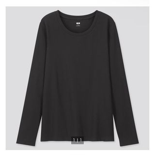 ユニクロ(UNIQLO)のコットンフライスクルーネックt（長袖）(カットソー(長袖/七分))