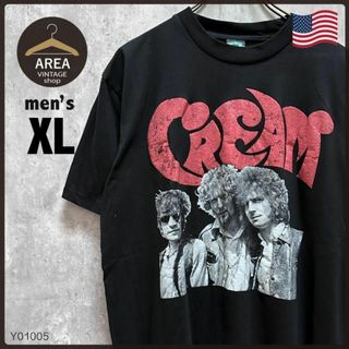 デッドストックCREAM古着バンド Tシャツ半袖ブラック黒XLサイズロックバンド(Tシャツ/カットソー(半袖/袖なし))