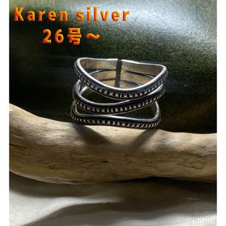 カレンスシルバーターリングハンドメイド　三連2ミリ26号　Karen アB91ブ(リング(指輪))