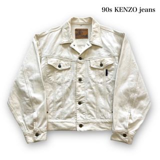 ケンゾー(KENZO)の【KENZO JEANS】90s ケンゾー 葛飾北斎タグ 生成りデニムジャケット(Gジャン/デニムジャケット)