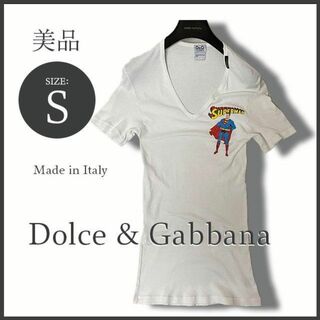ドルチェアンドガッバーナ(DOLCE&GABBANA)の超希少！D＆G ドルチェアンドガッバーナ スーパーマン Tシャツ S ホワイト(Tシャツ/カットソー(半袖/袖なし))
