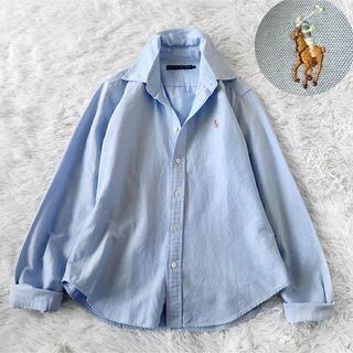 ラルフローレン(Ralph Lauren)の【美品】RALPH LAUREN  ボタンダウン シャツ ブルー(シャツ/ブラウス(長袖/七分))