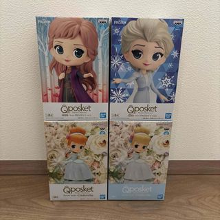 ディズニー(Disney)のディズニー Qposket フィギュア 4体セット アナと雪の女王 シンデレラ(アニメ/ゲーム)