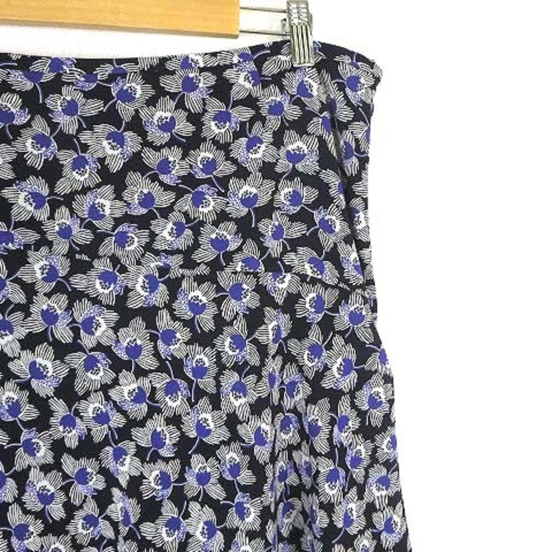 KEITH(キース)のキース KEITH フレアスカート 花柄 フラワー とろみ 落ち感 3L 黒 紫 レディースのスカート(ひざ丈スカート)の商品写真