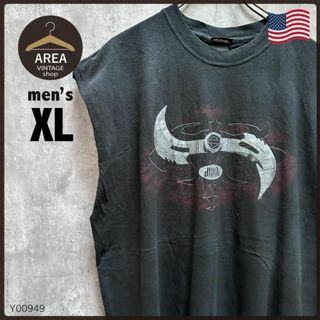 ハーレーダビッドソン(Harley Davidson)のハーレーダビッドソンTシャツノースリーブ古着XL両面プリントブラックUSアメリカ(Tシャツ/カットソー(半袖/袖なし))