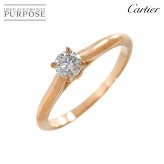 カルティエ(Cartier)のカルティエ ソリテール ダイヤ 0.23ct D/VVS2/3EX #49 リング K18 PG 750 指輪【鑑定書・証明書】VLP 90222239(リング(指輪))