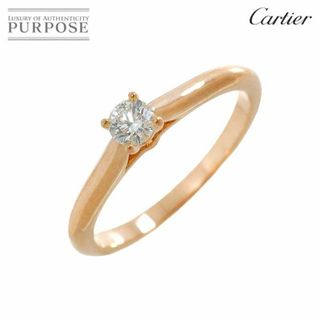 カルティエ(Cartier)のカルティエ ソリテール ダイヤ 0.23ct F/VS1/3EX #55 リング K18 PG 750 指輪【鑑定書・証明書】VLP 90222378(リング(指輪))