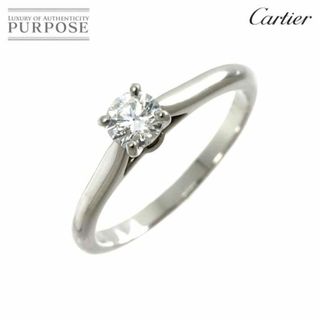 カルティエ(Cartier)のカルティエ Cartier ソリテール ダイヤ 0.26ct E/VVS2/3EX #47 リング Pt プラチナ 指輪【証明書・鑑別書付き】VLP 90226445(リング(指輪))