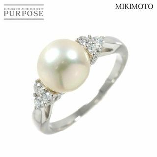 ミキモト MIKIMOTO 9号 リング アコヤ真珠 8.1mm ダイヤ Pt プラチナ パール 指輪 VLP 90227720