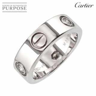 カルティエ(Cartier)のカルティエ Cartier ラブ #49 リング ハーフ ダイヤ K18 WG ホワイトゴールド 750 指輪 VLP 90227760(リング(指輪))