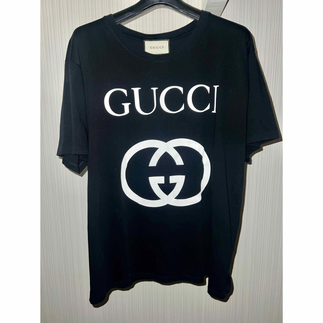 GUCCI Tシャツ インターロッキング ブラック XL