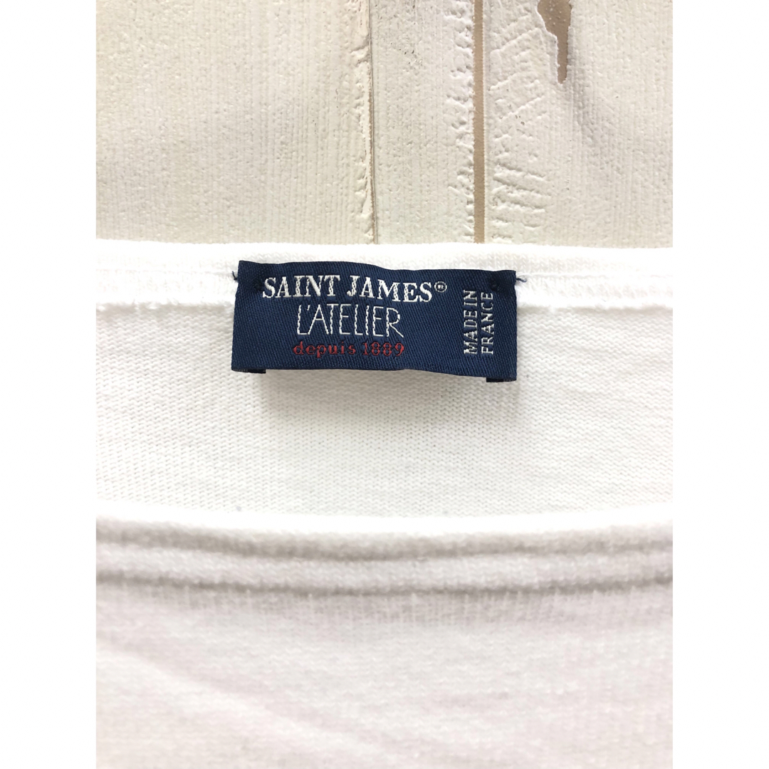 SAINT JAMES(セントジェームス)のSAINT JAMES セントジェームス バスクシャツ 白 無地 メンズのトップス(Tシャツ/カットソー(七分/長袖))の商品写真