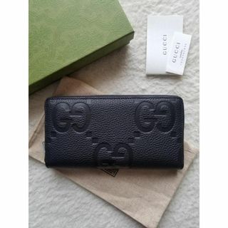 Gucci - GUCCI グッチ ジャンボGG ラウンドファスナー 長財布 ブラック