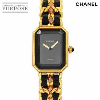 シャネル(CHANEL)のシャネル CHANEL プルミエール Mサイズ H0001 ヴィンテージ レディース 腕時計 ブラック ゴールド クォーツ Premiere VLP 90219502(腕時計)