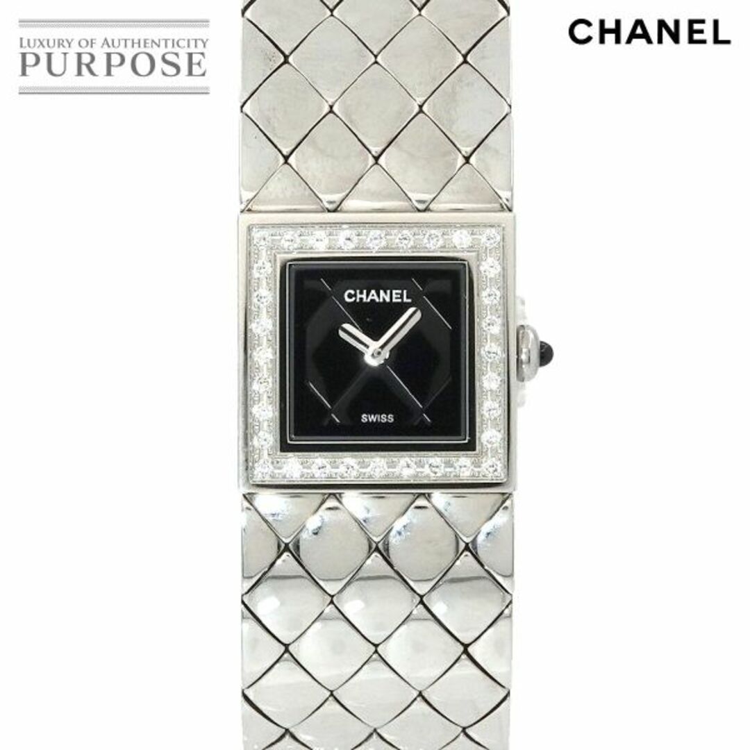 CHANEL(シャネル)のシャネル CHANEL マトラッセ H0489 ダイヤベゼル ヴィンテージ レディース 腕時計 ブラック クォーツ ウォッチ Matelasse VLP 90219532 レディースのファッション小物(腕時計)の商品写真