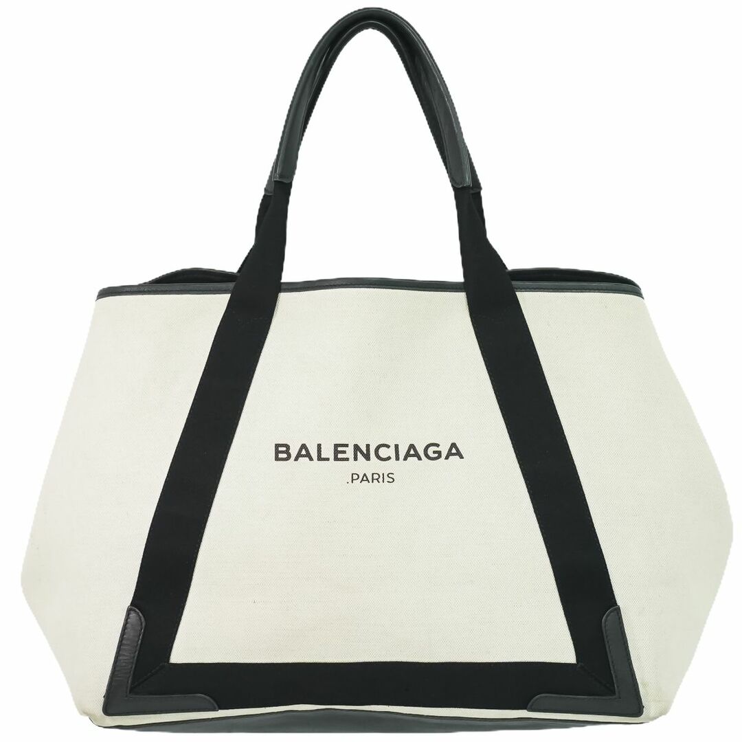 BALENCIAGA BAG(バレンシアガバッグ)の本物 バレンシアガ BALENCIAGA ネイビー カバス M トートバッグ ハンドバッグ キャンバス ホワイト ブラック 339936 Navyy Cabas バッグ 中古	 レディースのバッグ(トートバッグ)の商品写真