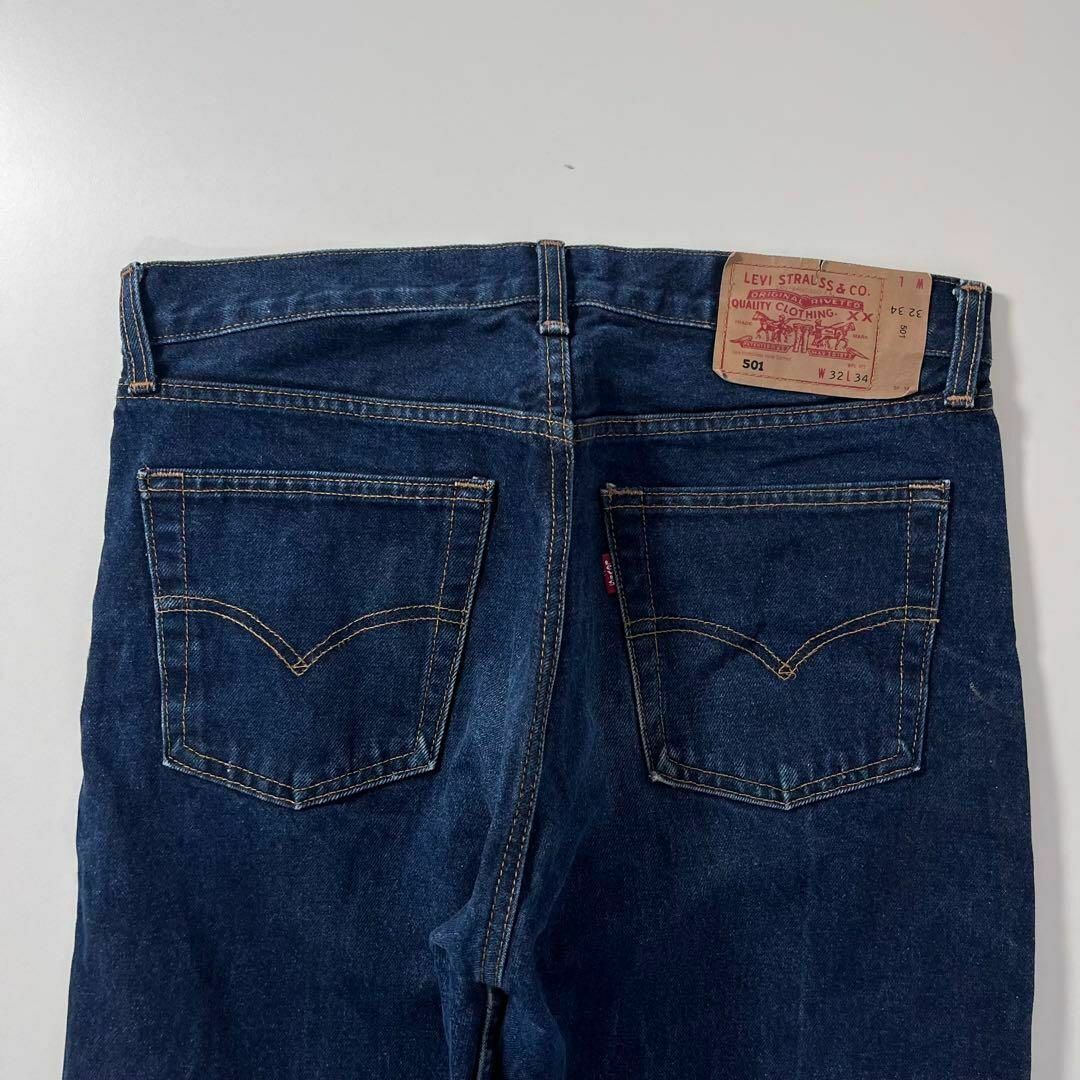 Levi's(リーバイス)の美品 濃紺 カナダ製 リーバイス 501 デニム w32 L34 00s 古着 メンズのパンツ(デニム/ジーンズ)の商品写真