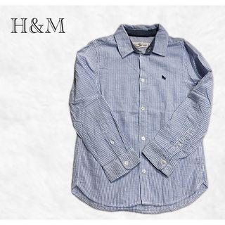 エイチアンドエム(H&M)のH&M ストライプ シャツ　白Tやタンクトップ＋デニムでオシャレコーデ簡単ok!(Tシャツ/カットソー)