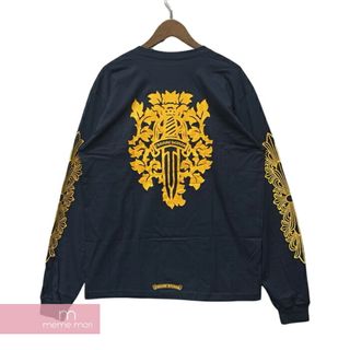 クロムハーツ(Chrome Hearts)のCHROME HEARTS Yellow Dagger L/S Tee クロムハーツ イエローダガーロングスリーブTシャツ 長袖カットソー ロンT 胸ポケ ダガープリント アームダガープリント ネイビー×マスタード サイズXL【240420】【新古品】【me04】(パーカー)