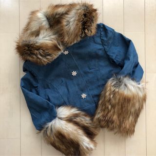 ドゥロワー(Drawer)のDenim Nylon Fur Reversible Jacket / M(Gジャン/デニムジャケット)