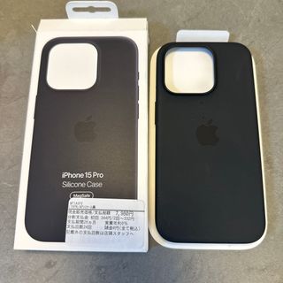 iPhone 15pro 純正シリコンケース黒