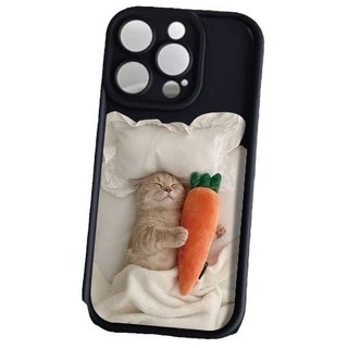 【ラスト1点】iPhone13Pro　ブラック　スマホケース　猫　男女兼用　眠る(モバイルケース/カバー)
